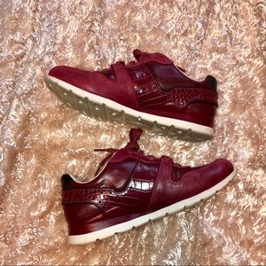UGG burgundy Deacon Croc Embossed Sneakers
